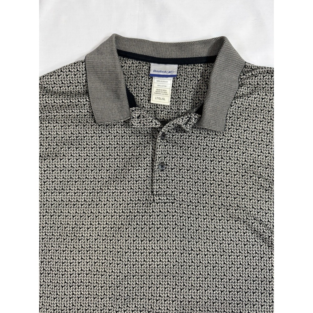 Vintage Reebok Golf Brown Polo Shirt Mens Size LT Abstract 90's Embroidered Logo